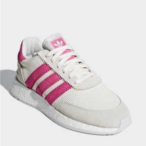 adidas Women's Athletic Shoe in White and Pink